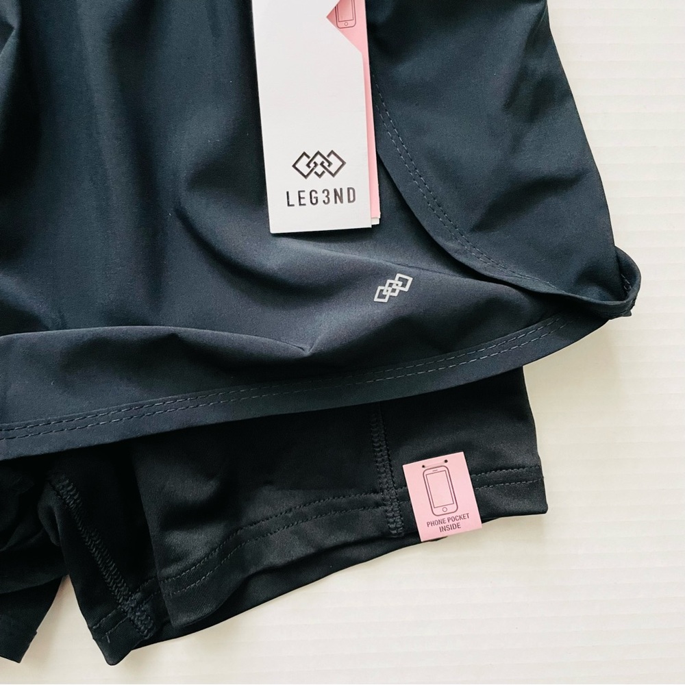 Black 2-in1 Run Shorts Size S NWT - Picture 2 of 6